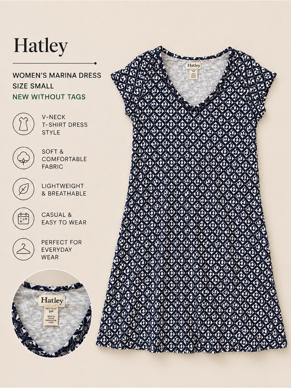 Women’s Hatley Marina dress size small New without tags